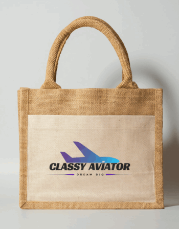 Jute Bag with Canvas Pocket