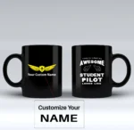 Student Pilot Designed Black Mugs