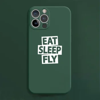 Eat Sleep Fly Designed Soft Silicone iPhone Cases