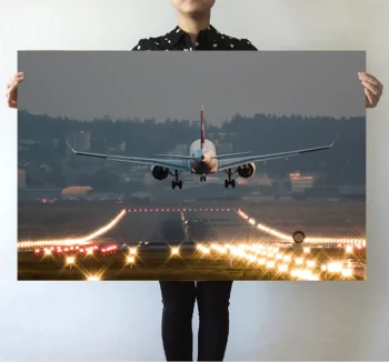 Outstanding View Through Airplane Wing Printed Posters
