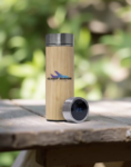 Bamboo Thermos Bottle with Digital Temperature Display